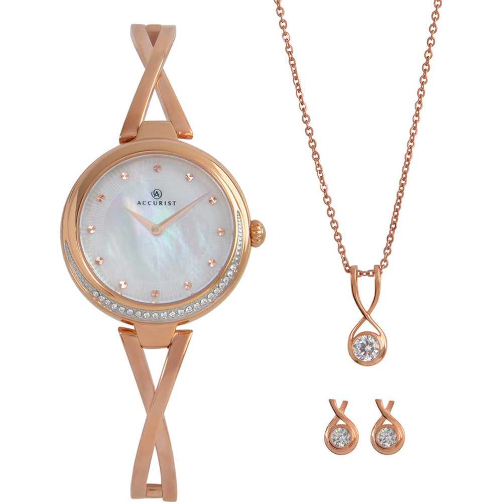 Ladies Accurist Watch Jewellery Gift Set 8189G