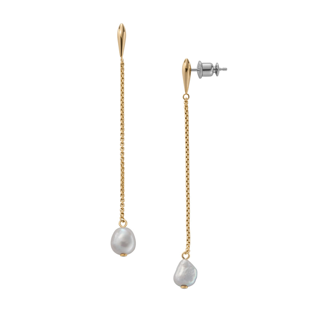 Agnethe Silver Pearl Drop Earrings SKJ0090040 - Skagen