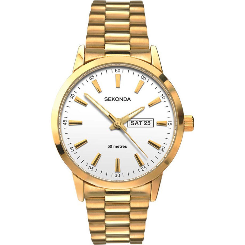 Mens Gold Plated Sekonda Classic Watch 1166