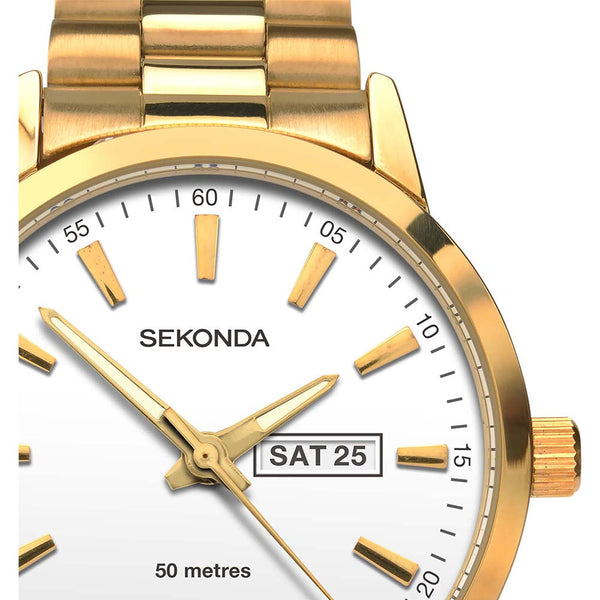 Mens Gold Plated Sekonda Classic Watch 1166