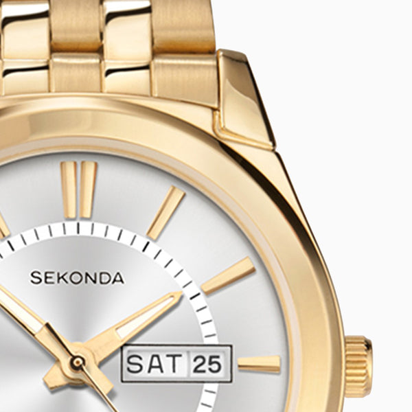 Mens Gold Plated Sekonda Watch 3450