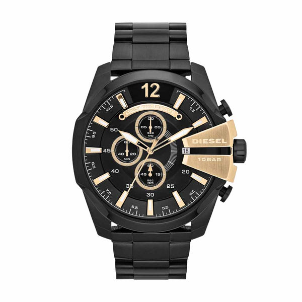 Armani exchange men's black store ion plated chronograph watch